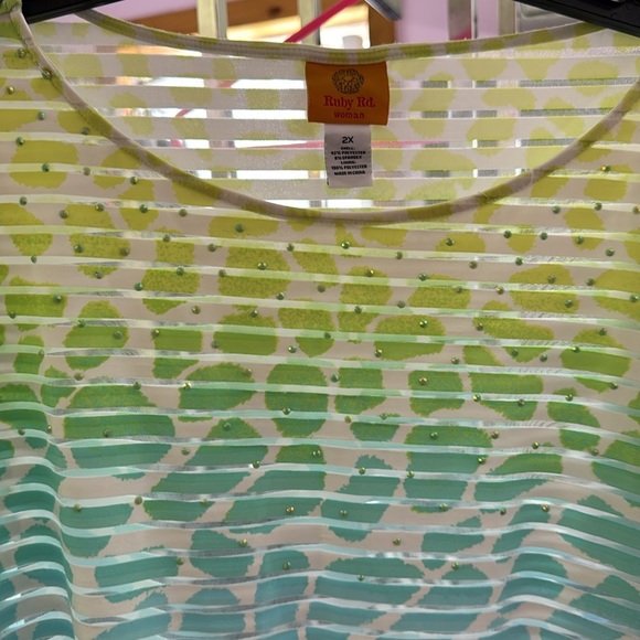 Ruby rd. Colorful Striped Knit Top - Picture 2 of 3